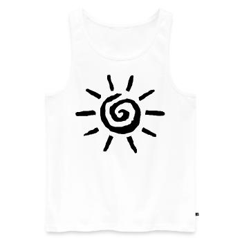 Le soleil - Débardeur bio Premium Homme - blanc - Devant - AI Model Male 178 light (178cm)