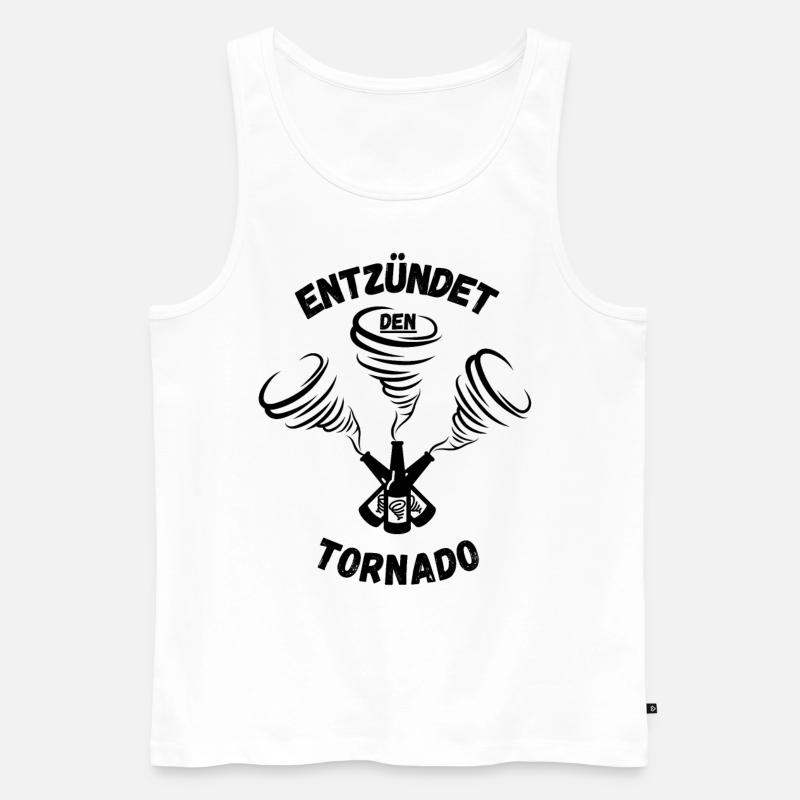 ENTZÜNDET DEN TORNADO - Männer Premium Bio Tank Top - Weiß