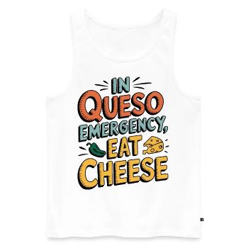 À Queso Emergency Manger du fromage Funny Food Lover - Débardeur bio Premium Homme - blanc - Devant - AI Model Male 178 light (178cm)