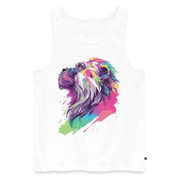 Affe Schimpanse Primat Natur Wildnis Bunt Kunst - Männer Premium Bio Tank Top - Weiß - Vorne - AI Model Male 178 light (178cm)