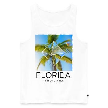 Florida USA Miami America Summer Palm Trees Beach - Men's Premium Organic Tank Top - white - Front - Michal (187cm)