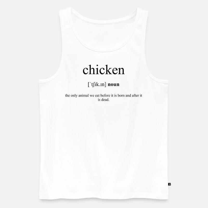 Chicken Hähnchen Definition Dictionary - Männer Premium Bio Tank Top - Weiß