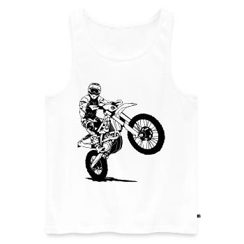 Enduro - off-road - motorcycle off-road sport - Men's Premium Organic Tank Top - white - Front - AI Model Male 178 light (178cm)