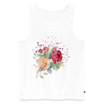 Rosen - Männer Premium Bio Tank Top - Weiß - Vorne - Michal (187cm)