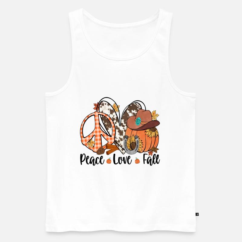 Frieden Liebe Fall - Männer Premium Bio Tank Top - Weiß