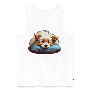 Offizielles Schlafshirt Hund - Männer Premium Bio Tank Top - Weiß - Vorne - Michal (187cm)