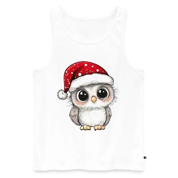 hibou Noël mignon Noël mignon Noël - Débardeur bio Premium Homme - blanc - Devant - AI Model Male 178 light (178cm)