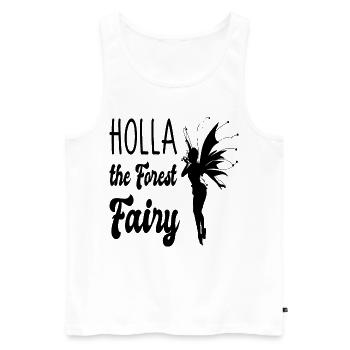 Holla the forest fairy - Männer Premium Bio Tank Top - Weiß - Vorne - AI Model Male 178 light (178cm)