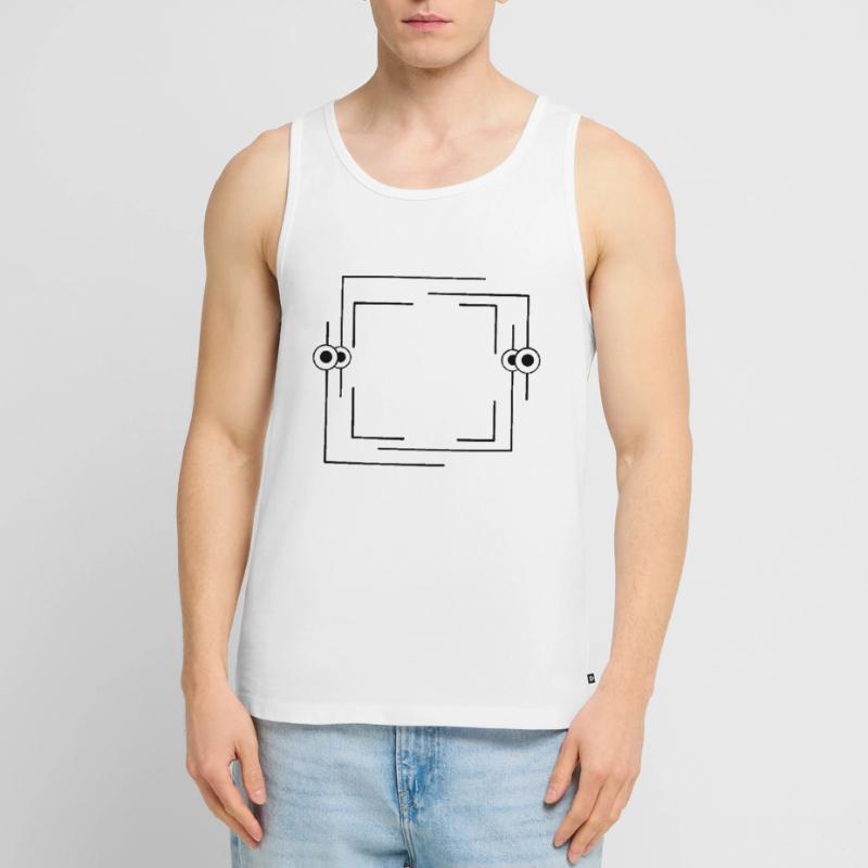 Black border Dash line Basic text Men's Premium Organic Tank Top