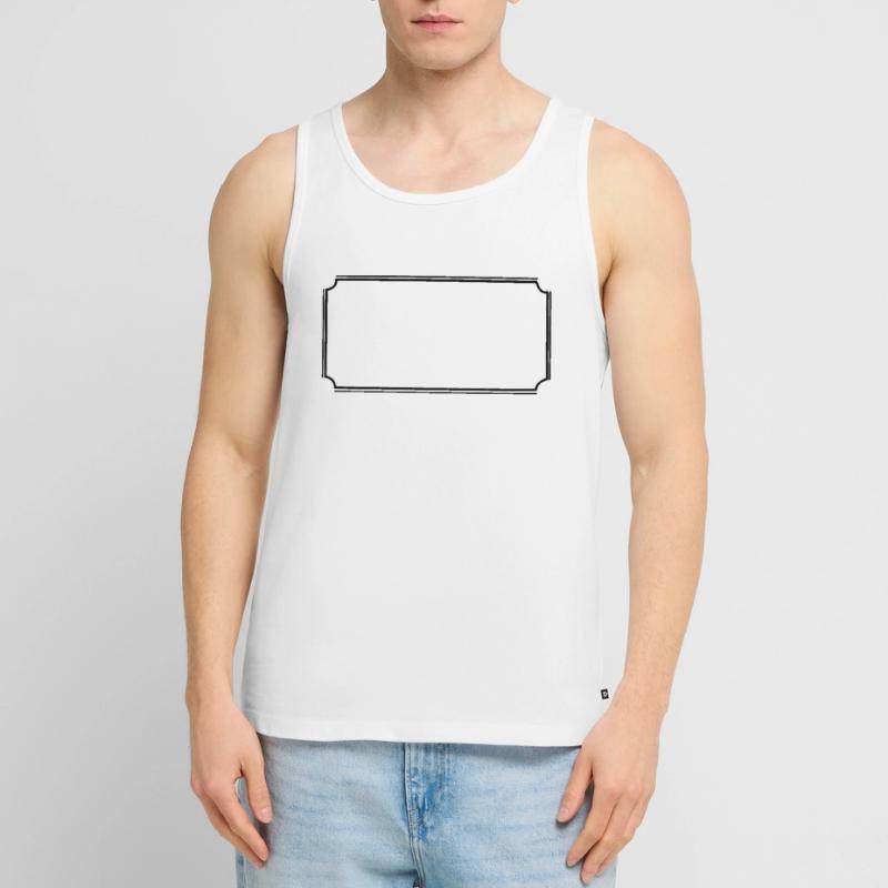 Angular frame in black basic text Men's Premium Organic Tank Top