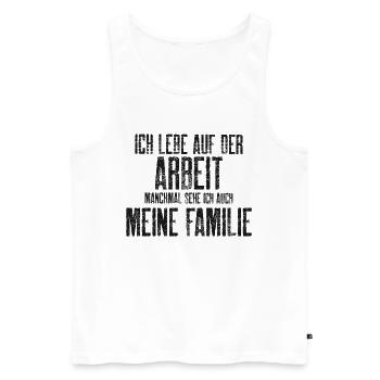 Workerholic Lebe Auf der Arbeit - Männer Premium Bio Tank Top - Weiß - Vorne - Michal (187cm)