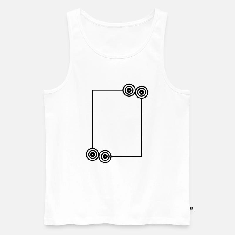 Elongated black frame Basic text - Men's Premium Organic Tank Top - white