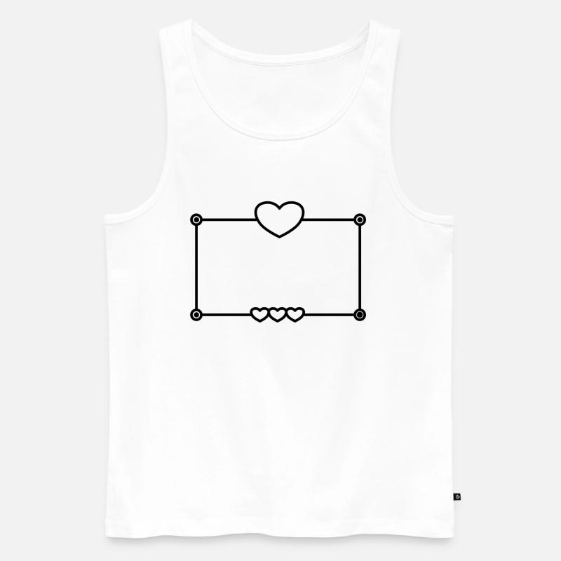 Black Heart Frame Rectangular Shape - Men's Premium Organic Tank Top - white