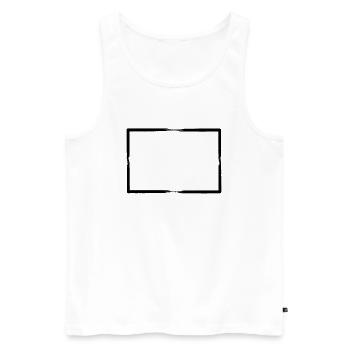 Schwarzer Pinselstriche Rahmen - Männer Premium Bio Tank Top - Weiß - Vorne - AI Model Male 178 light (178cm)