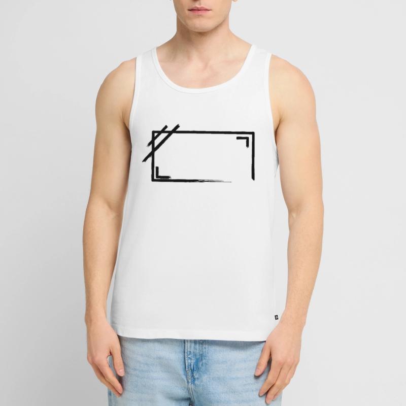 Weathered Rectangular Frame Strokes Men's Premium Organic Tank Top