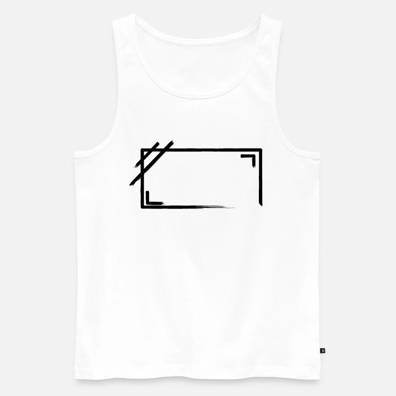 Weathered Rectangular Frame Strokes - Men's Premium Organic Tank Top - white