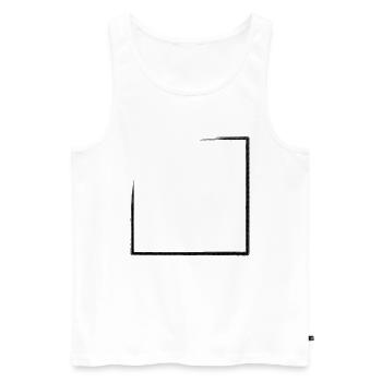 Cadre rectangulaire patiné - Débardeur bio Premium Homme - blanc - Devant - Michal (187cm)