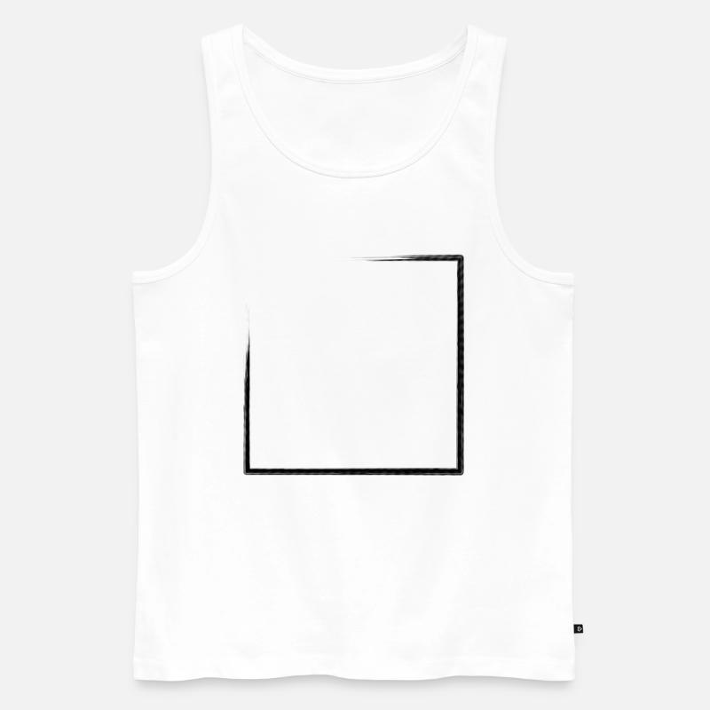 Verwitterter Rechteckiger Rahmen - Männer Premium Bio Tank Top - Weiß