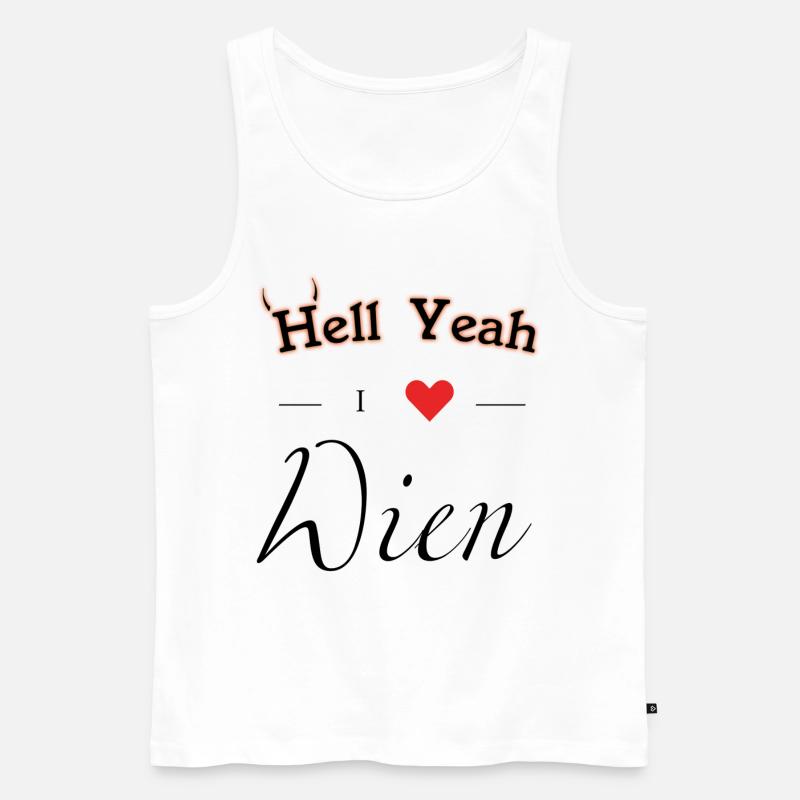 Hell Yeah i love Wien - Männer Premium Bio Tank Top - Weiß