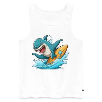 Surfeur de requins - Débardeur bio Premium Homme - blanc - Devant - Michal (187cm)
