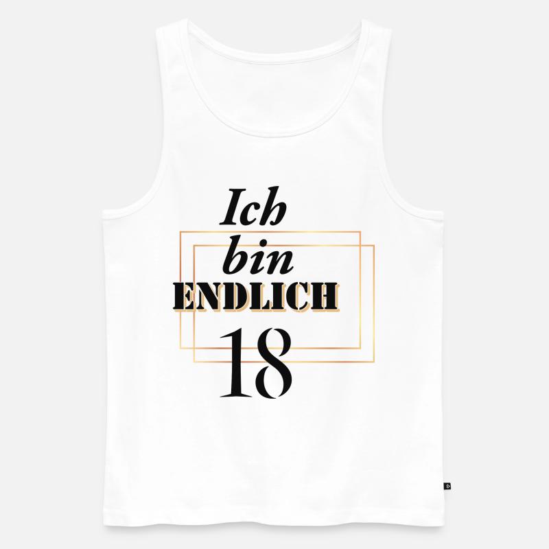 Ich bin endlich 18 - Männer Premium Bio Tank Top - Weiß