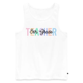 Lehrer 8. Klasse zurück zur Schule - Männer Premium Bio Tank Top - Weiß - Vorne - AI Model Male 178 light (178cm)
