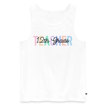 Teacher 12th grade back to school - Men's Premium Organic Tank Top - white - Front - Michal (187cm)