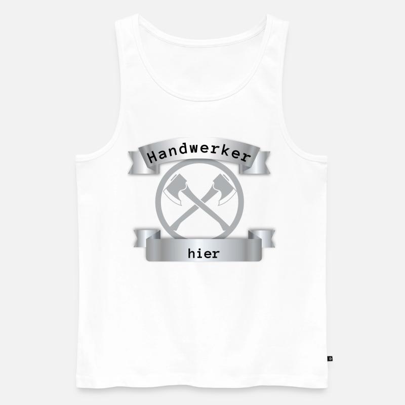 Handwerker hier - Männer Premium Bio Tank Top - Weiß