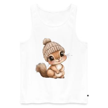 écureuil mignon mignon bébé mignon enfants dessin animé animal - Débardeur bio Premium Homme - blanc - Devant - Michal (187cm)