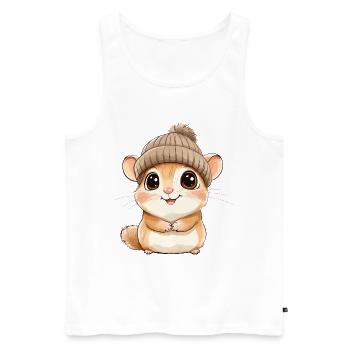 Hamster mignon mignon bébé enfants animal dessin animé - Débardeur bio Premium Homme - blanc - Devant - Michal (187cm)
