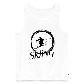 skiing, ski fahren, ski, geschenk für skifahrer - Männer Premium Bio Tank Top - Weiß - Vorne - Michal (187cm)