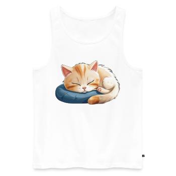 Offizielles Schlafshirt Kätzchen - Männer Premium Bio Tank Top - Weiß - Vorne - Michal (187cm)