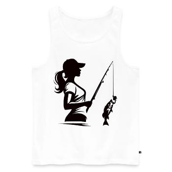 Cool Angler Silhouette Design f - Men's Premium Organic Tank Top - white - Front - Michal (187cm)