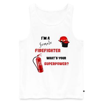 Firefighter - What superpowers do you have - Men's Premium Organic Tank Top - white - Front - Michal (187cm)