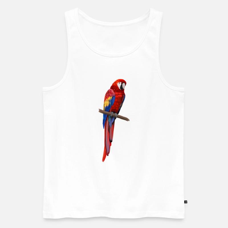 Papagei - Ara parrot - Männer Premium Bio Tank Top - Weiß