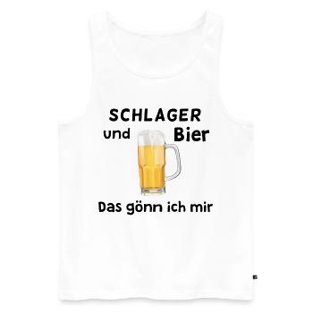 Schlager und Bier - Das gönn ich mir - Männer Premium Bio Tank Top - Weiß - Vorne - Michal (187cm)