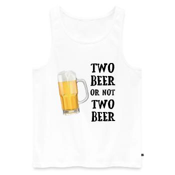 Bière - Deux bières ou pas deux bières - Débardeur bio Premium Homme - blanc - Devant - Michal (187cm)