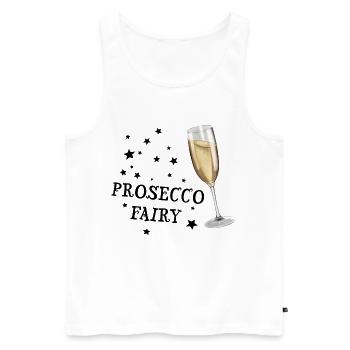 Sekt - Prosecco Fairy - Männer Premium Bio Tank Top - Weiß - Vorne - AI Model Male 178 light (178cm)