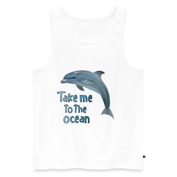 Dolphin - emmène-moi à la mer - Débardeur bio Premium Homme - blanc - Devant - Michal (187cm)