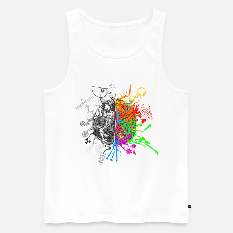 Gehirn / Brain halves functions - Männer Premium Bio Tank Top - Weiß