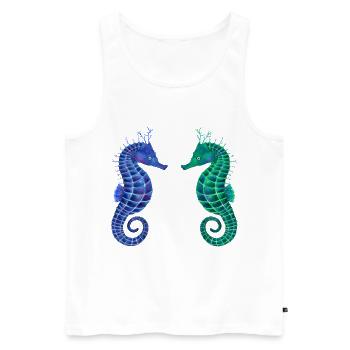 Süße Seepferdchen - Männer Premium Bio Tank Top - Weiß - Vorne - Michal (187cm)