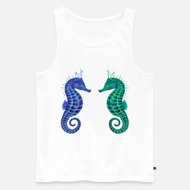 Süße Seepferdchen - Männer Premium Bio Tank Top - Weiß