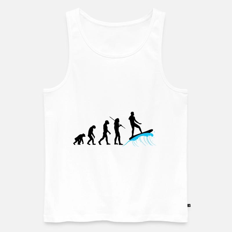 Evolution - Surfing - Männer Premium Bio Tank Top - Weiß
