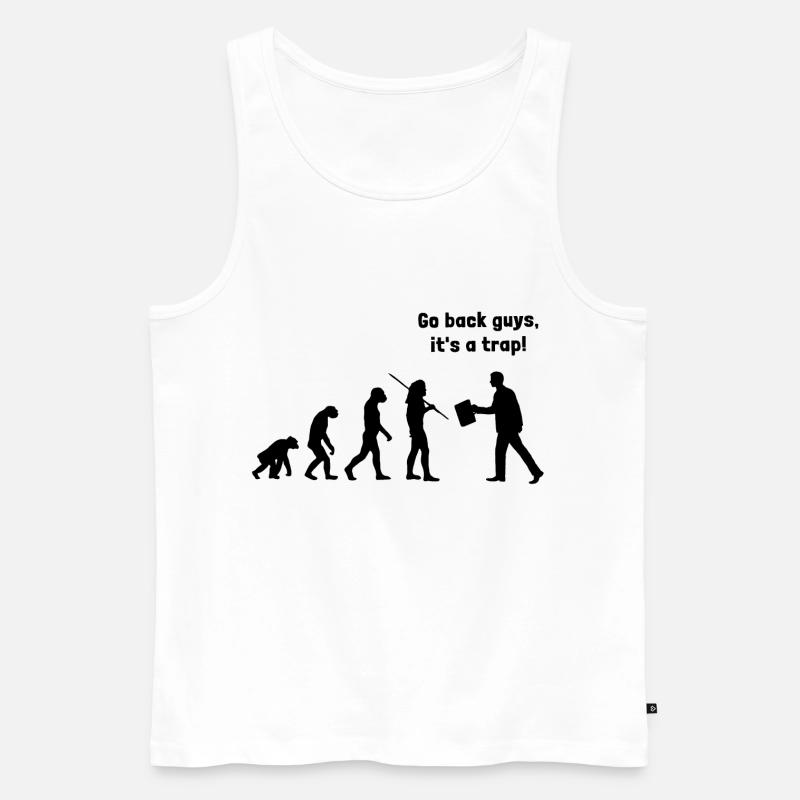 Evolution - retournez, c'est un piège - Débardeur bio Premium Homme - blanc