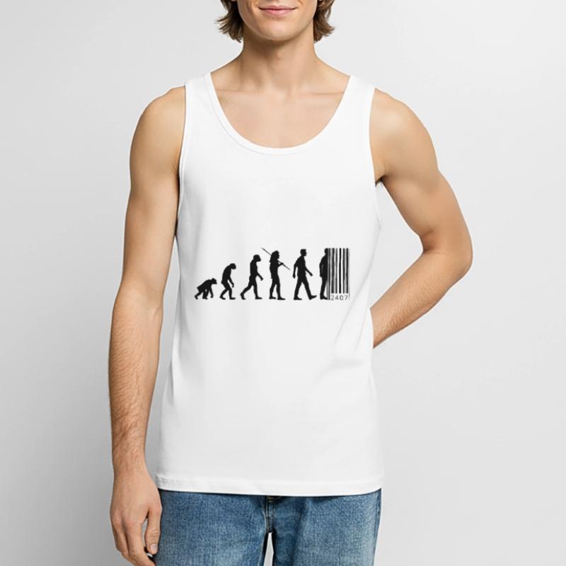 Evolution - code à barres Débardeur bio Premium Homme