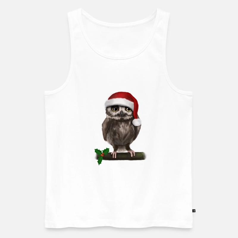 Weihnachten Uhu Eule - Bored - Männer Premium Bio Tank Top - Weiß