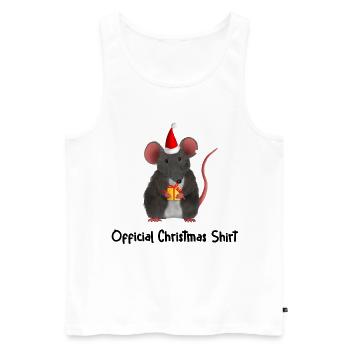 souris rat - Chemise de Noël officielle - Débardeur bio Premium Homme - blanc - Devant - Michal (187cm)