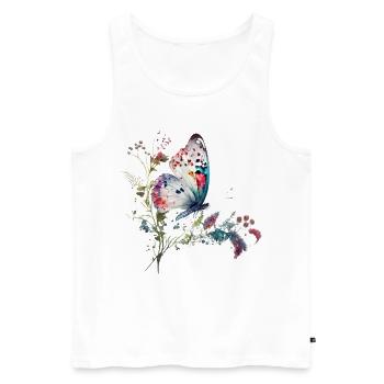 Zarter Schmetterling - Männer Premium Bio Tank Top - Weiß - Vorne - AI Model Male 178 light (178cm)