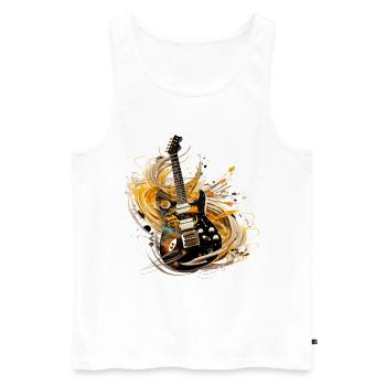 E-Gitarre Splash Gitarrist Musik Instrument Rock - Männer Premium Bio Tank Top - Weiß - Vorne - Michal (187cm)