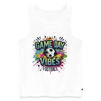 game day vibes football soccer player tournament - Men's Premium Organic Tank Top - white - Front - Michal (187cm)